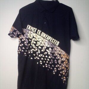 BMW Roadcrew Polo Shirt Men M Short Sleeve Expect The Unexpected Graphic Black